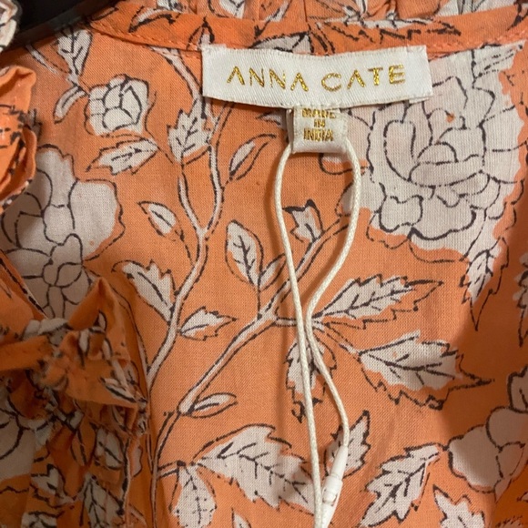 Anna Cate Floral Ruffle Mini Dress Orange White Size S - Picture 3 of 9